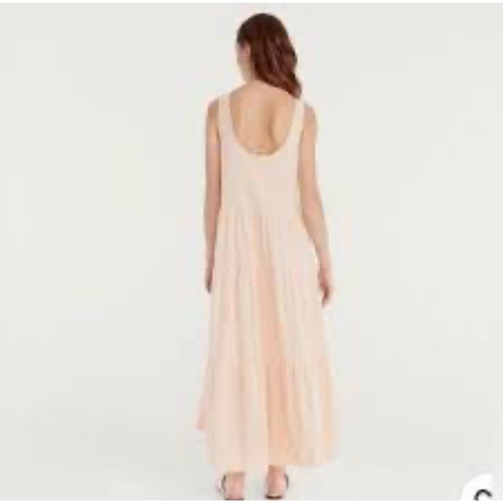 J.Crew‎ Womens Dress Medium Peach Sleeveless Tiered Maxi Casual